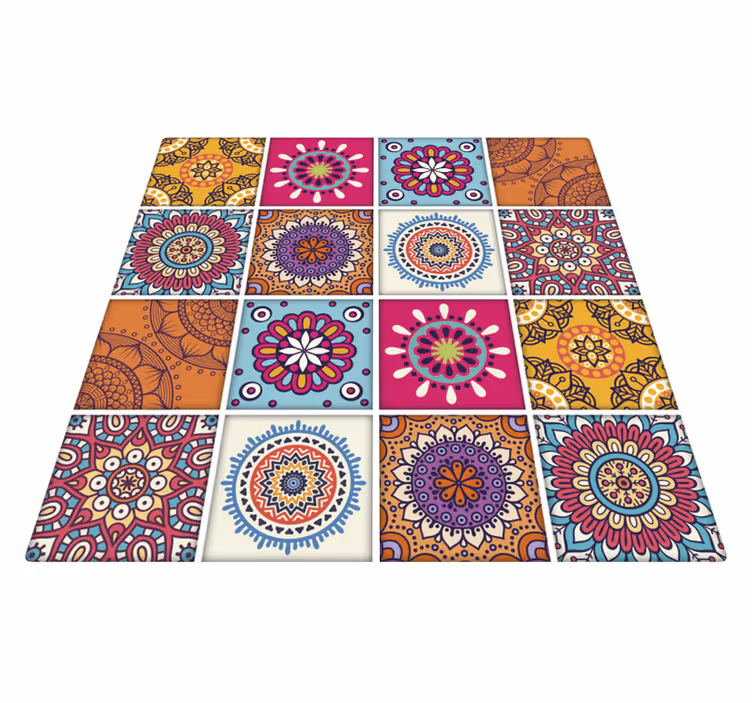 Tappeto pvc cucina piastrelle mandala cucina - TenStickers