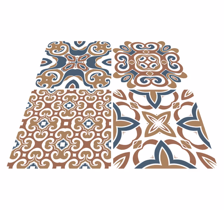 Tappeto pvc cucina piastrelle idrauliche - TenStickers