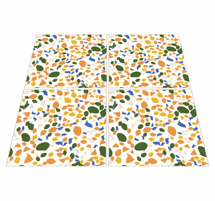 Tappeto pvc cucina effetto piastrelle terrazzo - TenStickers