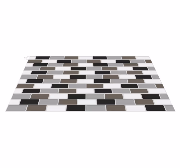 Tappeto pvc cucina bordure di piastrelle grigie - TenStickers