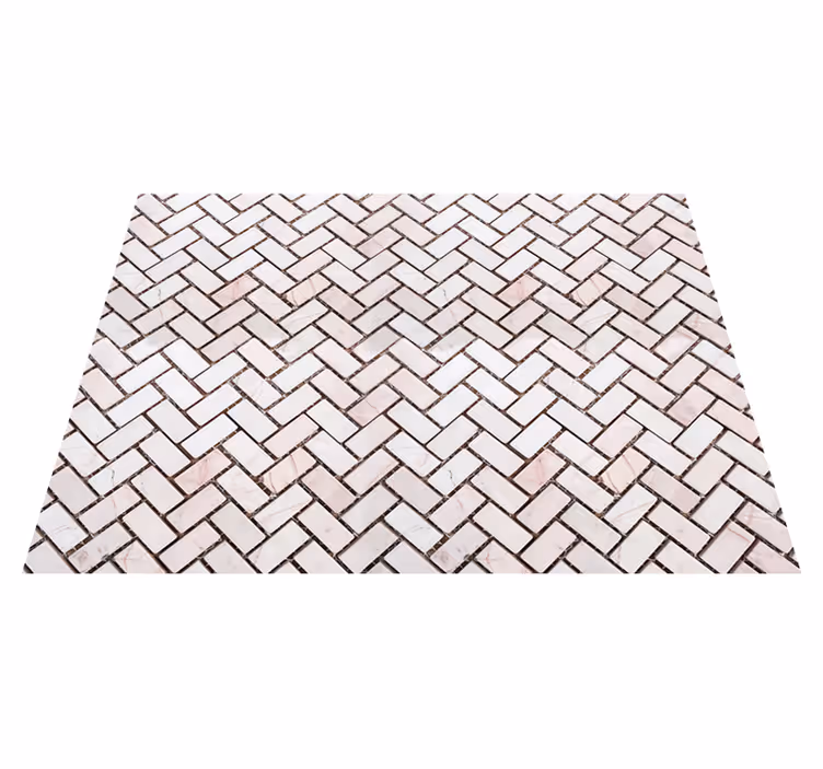Tappeto pvc cucina piastrelle marmo a spina di pesce - TenStickers