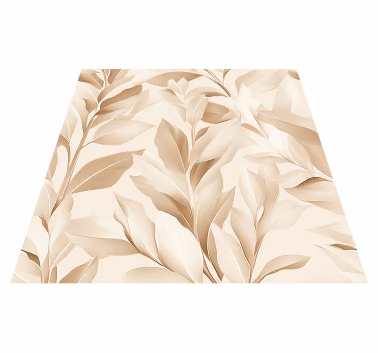 Tappeto pvc cucina design fogli beige - TenStickers