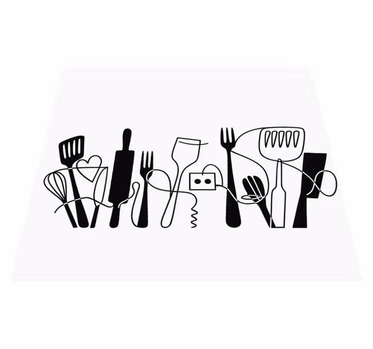 Tappeto pvc cucina accessori da cucina in linea - TenStickers