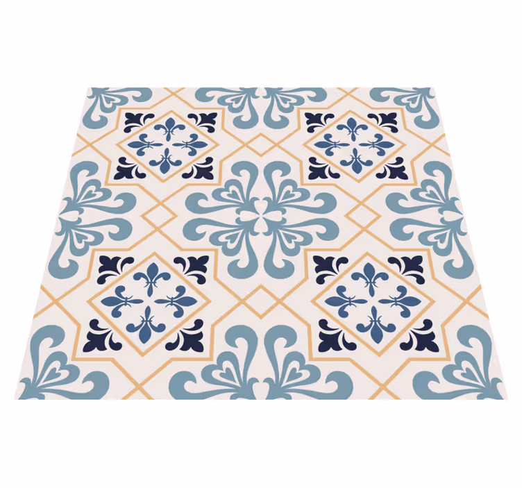 Tappeto pvc cucina motivo piastrelle portoghesi gialle - TenStickers