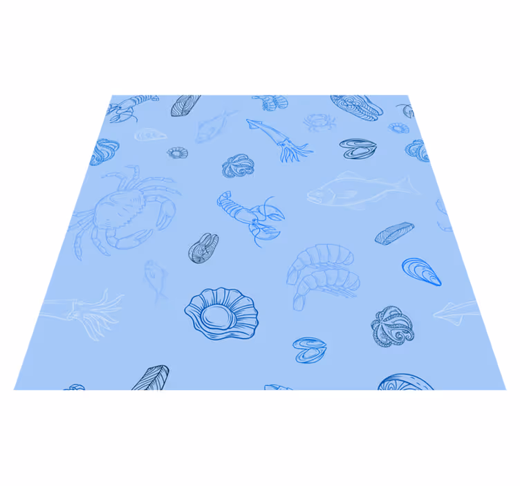 Tappeto pvc cucina motivo frutti di mare - TenStickers