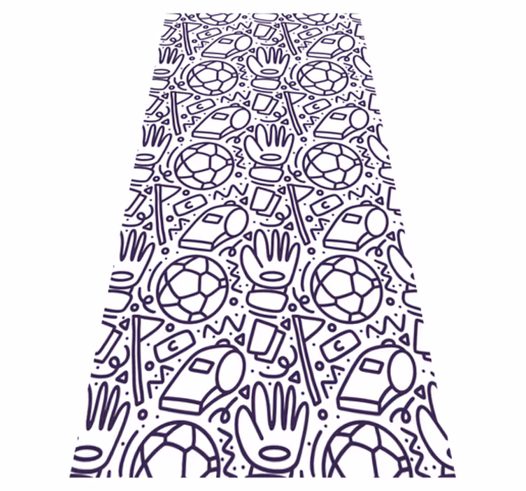 Tappeto vinile camera da letto design doodle sportivo - TenStickers