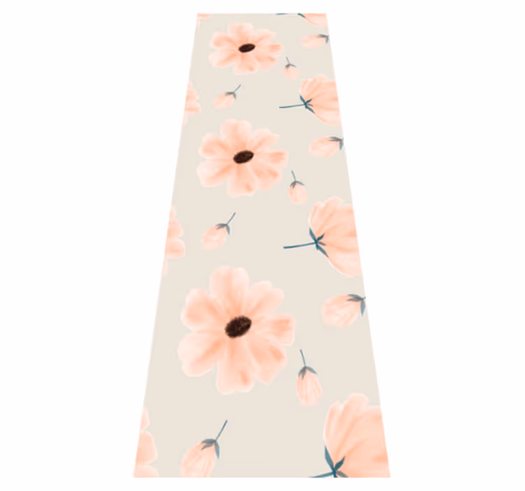 Tappeto vinile camera da letto fiori grandi aquarella - TenStickers