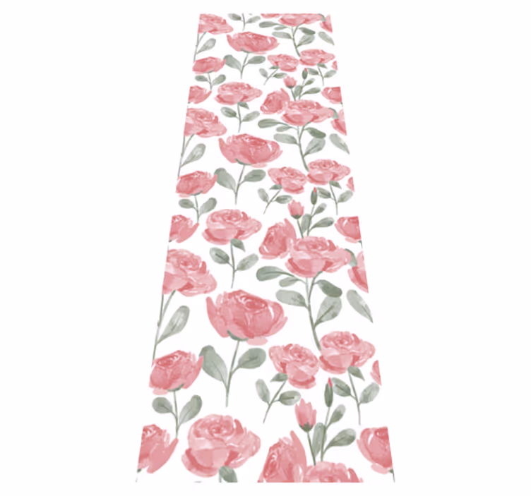 Tappeto vinile camera da letto motivo rose vintage naturale - TenStickers