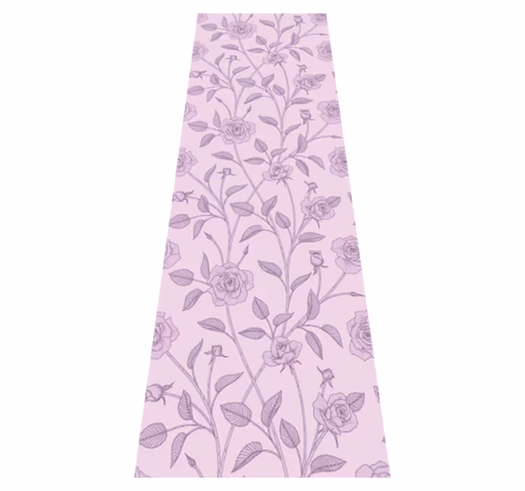 Tappeto vinile camera da letto rose vintage viola - TenStickers