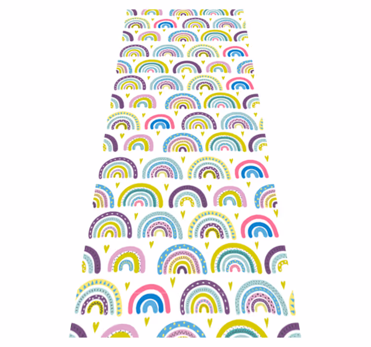 Tappeto vinile camera da letto motivo arcobaleno astratto - TenStickers