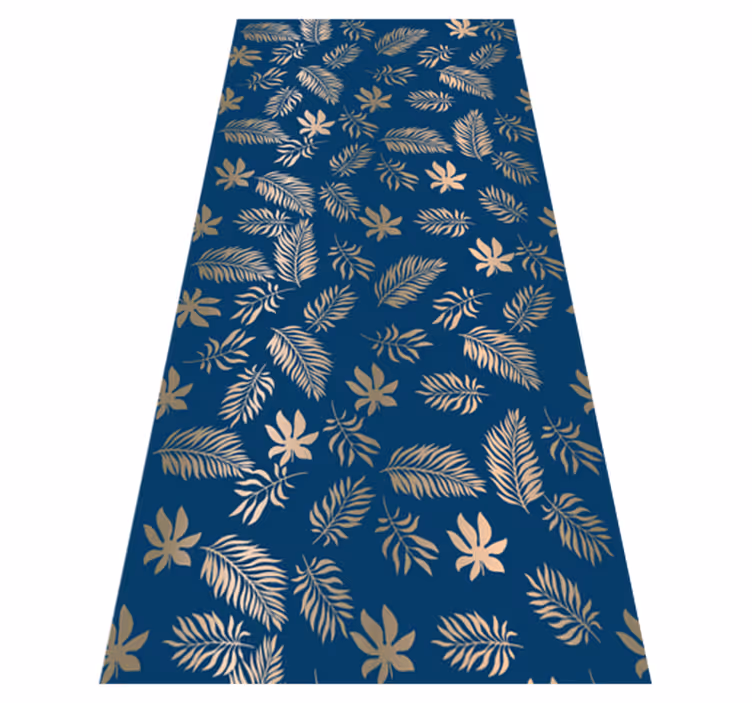 Tappeto vinile camera da letto design floreale blu africano - TenStickers