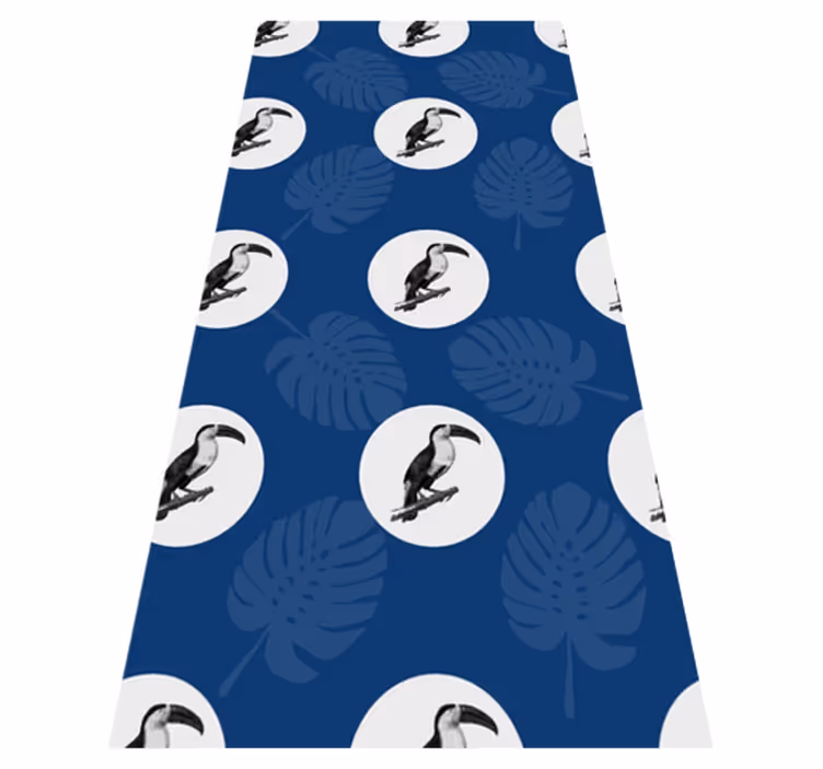 Tappeto vinile camera da letto design uccello blu africano - TenStickers