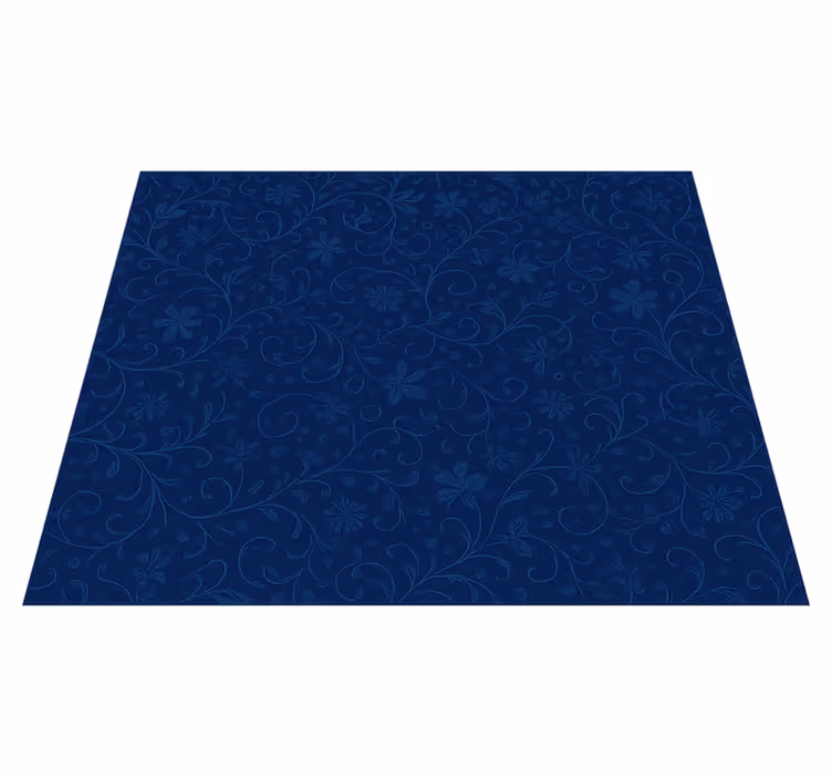 Tappeto vinile camera da letto motivo floreale blu navy - TenStickers