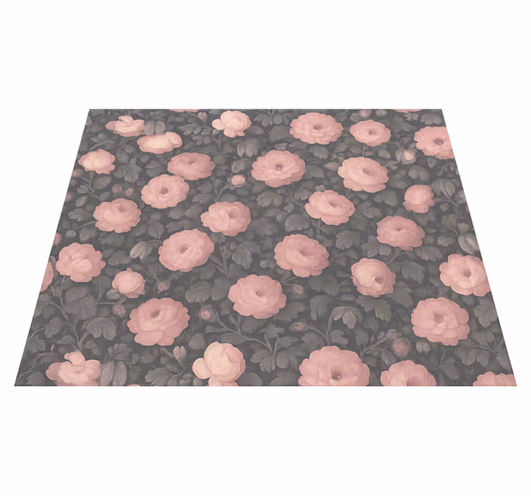 Tappeto vinile camera da letto design floreale rosa antico - TenStickers