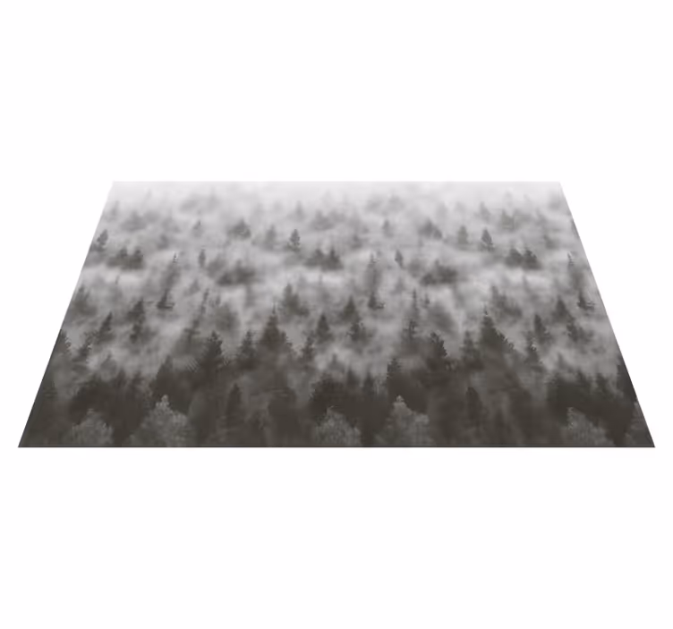 Tappeto vinile camera da letto montagna nebbiosa 3d - TenStickers