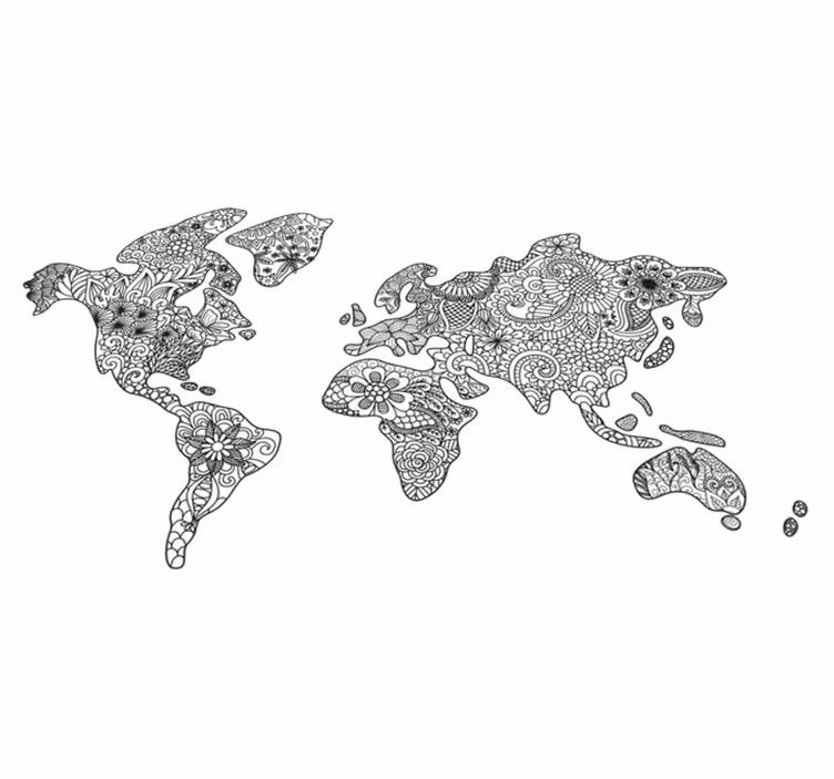 Tappeto vinile camera da letto mappa mandala - TenStickers