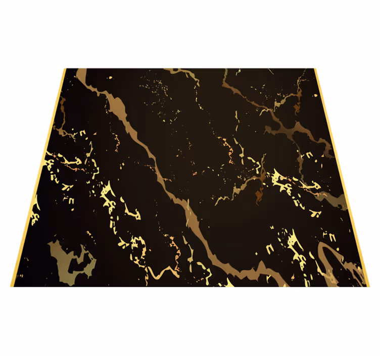 Tappeto vinile ufficio texture marmo nero oro - TenStickers