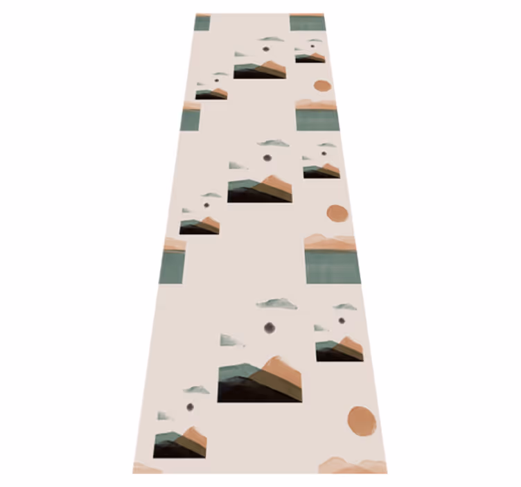 Tappeto vinile ufficio montagne astratte - TenStickers