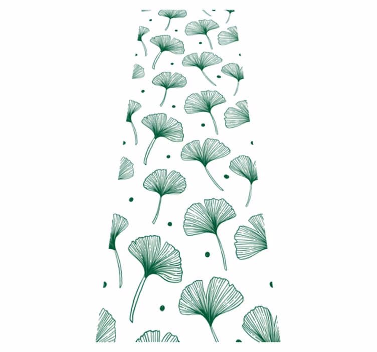 Tappeto vinile ufficio foglie verdi di ginkgo grande - TenStickers