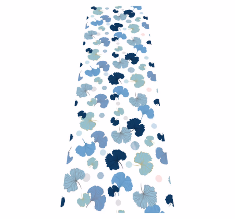 Tappeto vinile ufficio foglia di ginkgo blu - TenStickers
