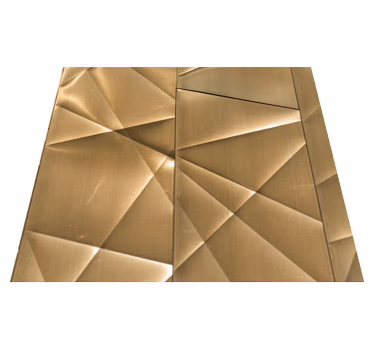Tappeto vinile camera da letto texture poligonale 3d oro - TenStickers