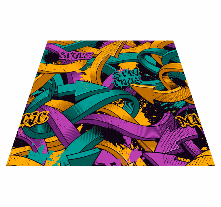 Tappeto vinile camera da letto graffiti realistico - TenStickers