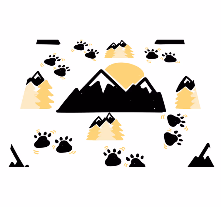 Tappeto vinile camera da letto impronte sulla neve - TenStickers