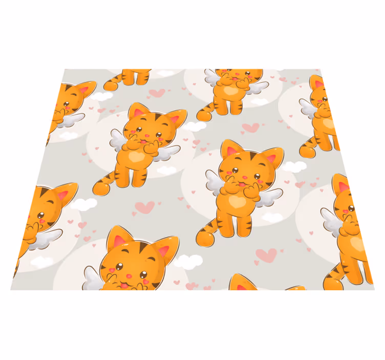 Tappeto vinile camera da letto gattini carini volanti - TenStickers