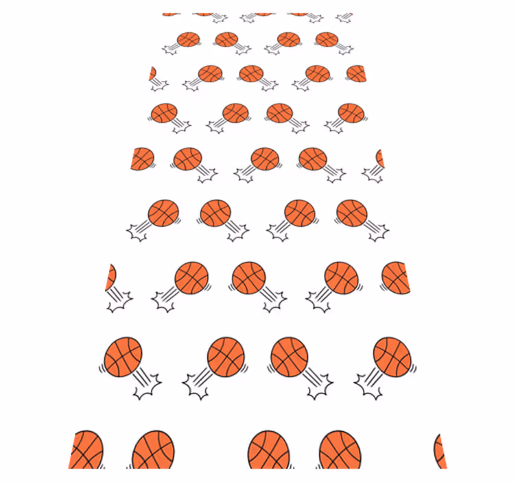 Tappeto vinile camera da letto sfondo palloni da basket - TenStickers