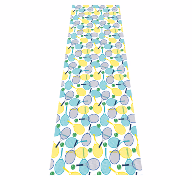 Tappeto vinile camera da letto motivi racchette colorate - TenStickers