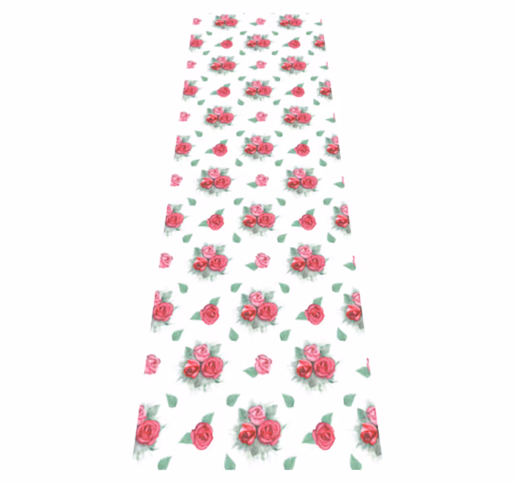 Tappeto vinile camera da letto motivo rose rosse e pink - TenStickers