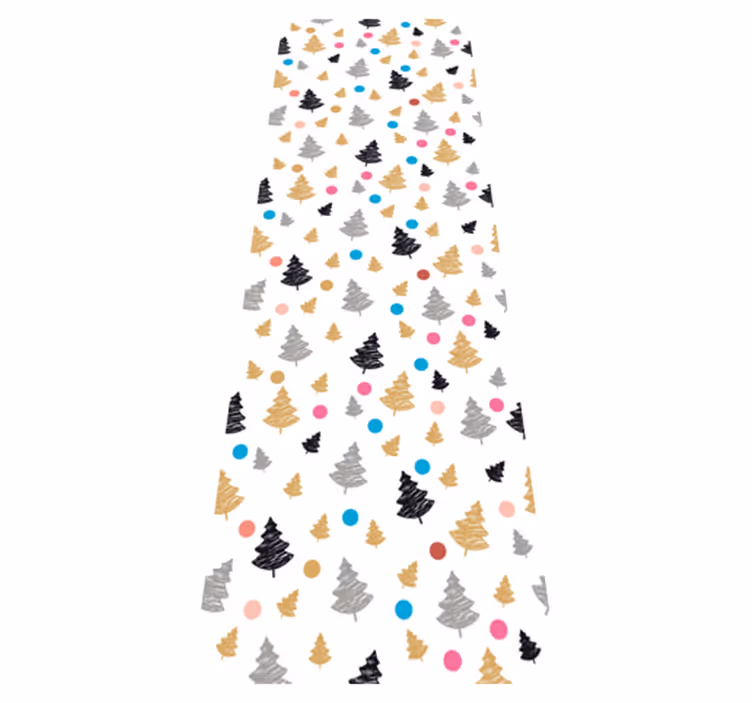 Tappeto vinile camera da letto a pois colorati con alberi - TenStickers