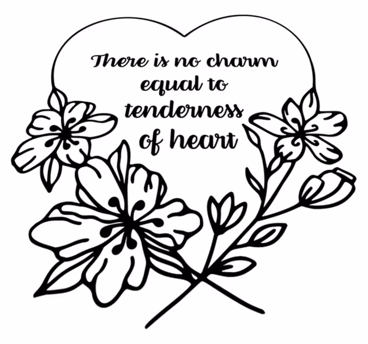 Tappeto vinile camera da letto cuore di jane austen - TenStickers