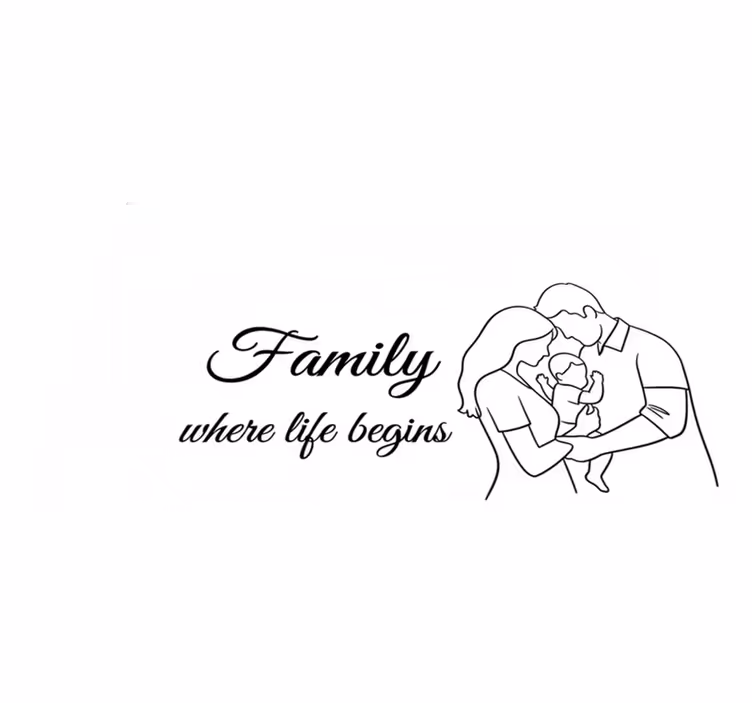 Tappeto vinile camera da letto famiglia dove tutto inizia - TenStickers