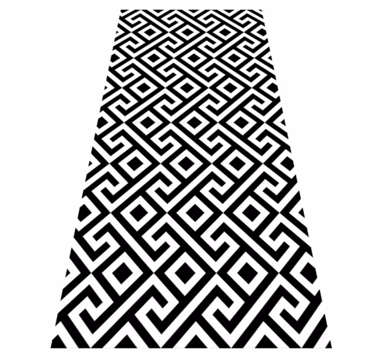 Tappeto vinile nordico motivo geometrico bianco e nero - TenStickers