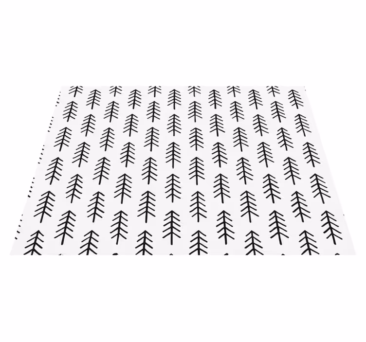 Tappeto vinile nordico pini d'inchiostro nero - TenStickers