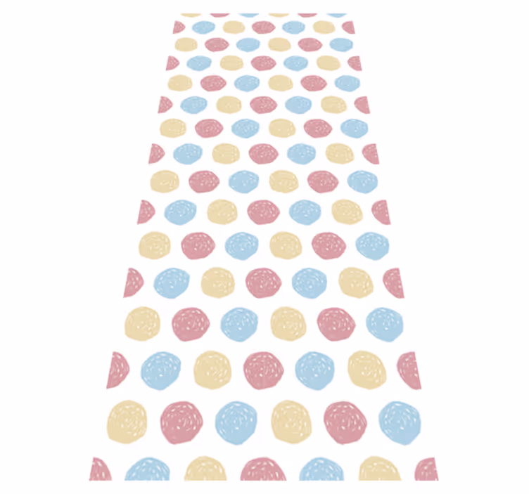 Tappeto vinile nordico a pois color pastello - TenStickers