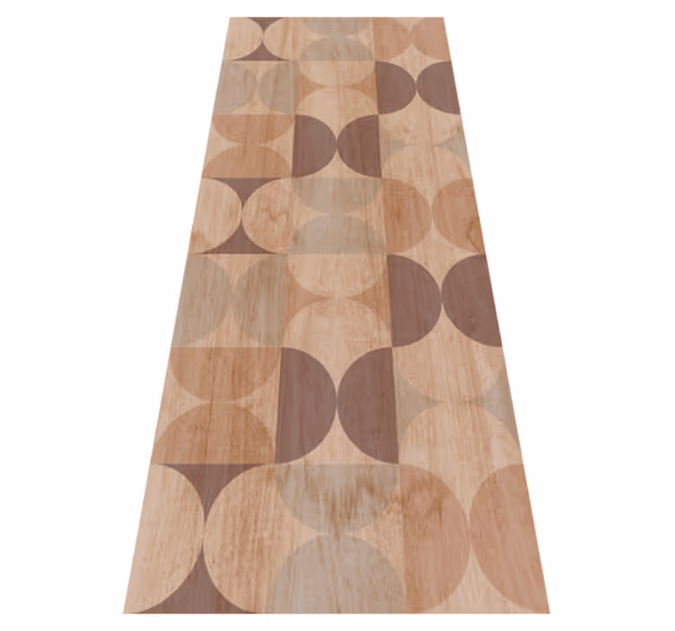 Tappeto vinile nordico motivo geometrico legno marrone - TenStickers