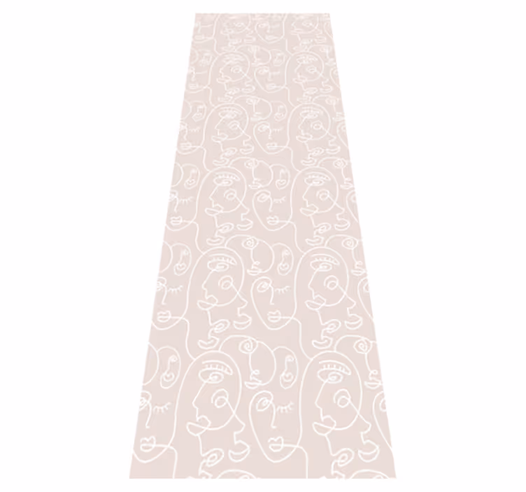 Tappeto vinile nordico design rosa e bianco - TenStickers