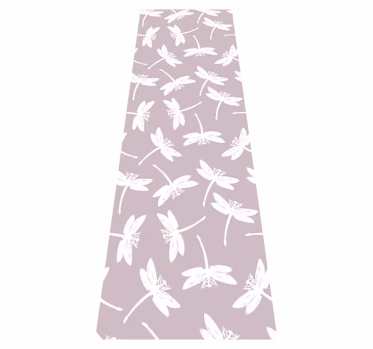 Tappeto vinile nordico dipinto con libellula rosa - TenStickers