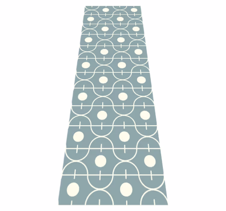 Tappeto vinile nordico motivo blu japandi linee geometriche - TenStickers