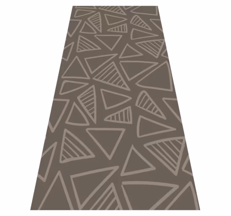 Tappeto vinile nordico motivo a strisce triangolari marroni - TenStickers
