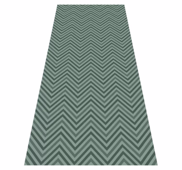 Tappeto vinile nordico motivo a zigzag verde - TenStickers