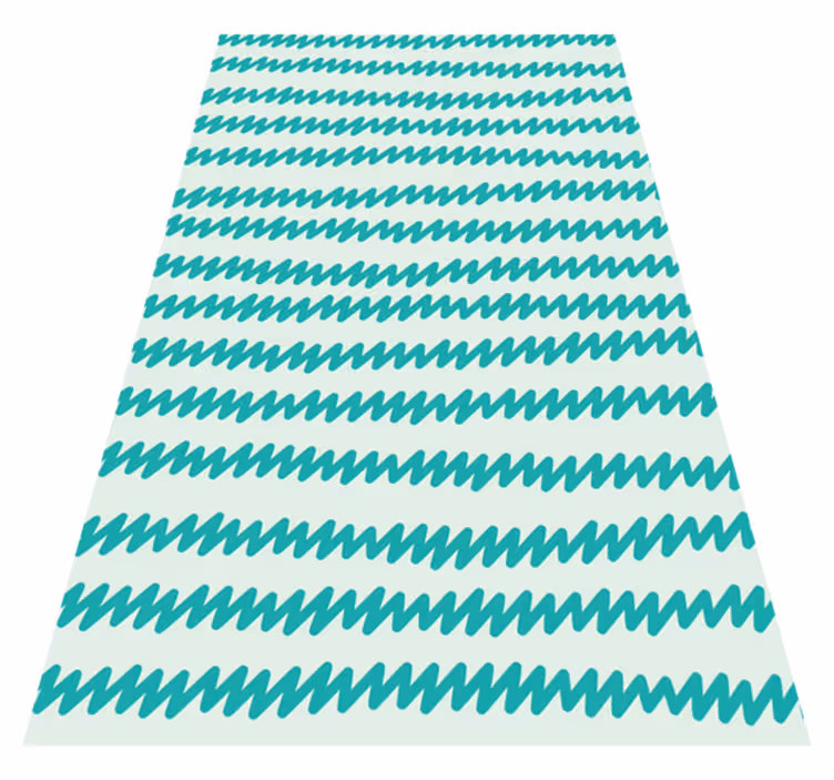 Tappeto vinile nordico zig zag azzurro e bianco - TenStickers