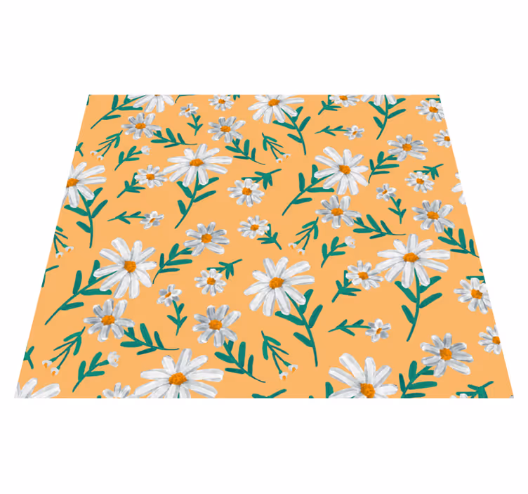 Tappeto vinile natura fiore margherita sfondo giallo - TenStickers