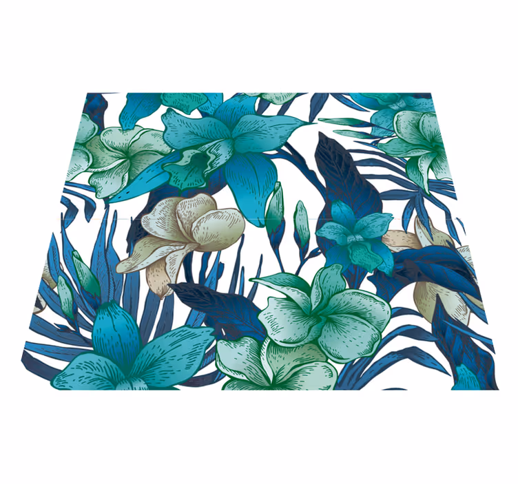 Tappeto vinile natura carta da parati tropicale foglie - TenStickers