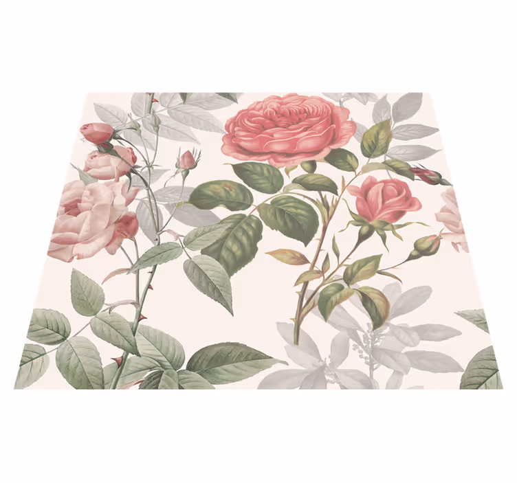 Tappeto vinile natura rose grandi - TenStickers