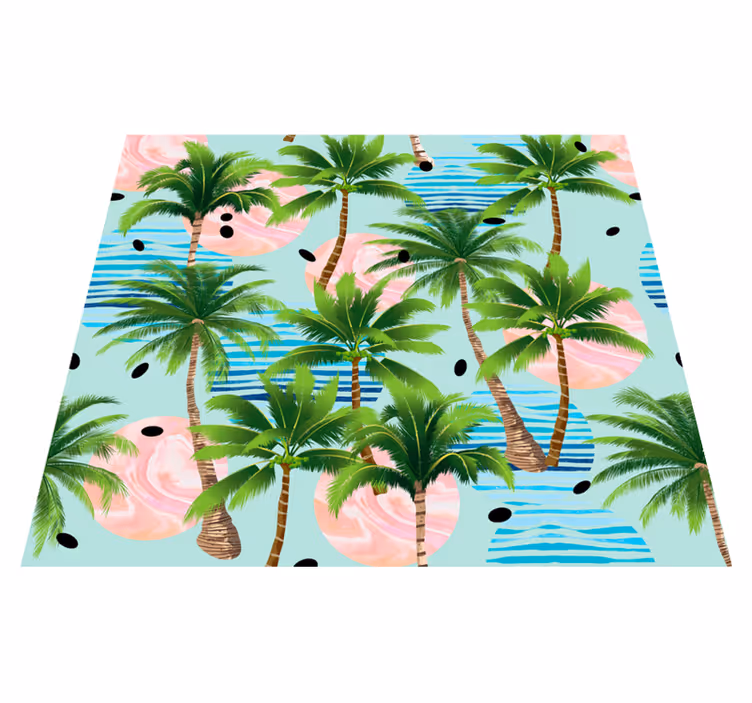 Tappeto vinile natura palme e onde - TenStickers
