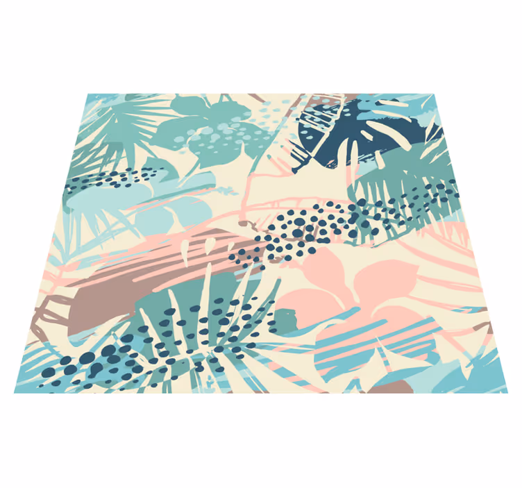Tappeto vinile natura piante fiori e pois tropicali - TenStickers