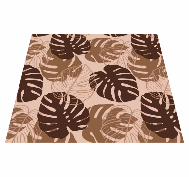 Tappeto vinile natura monstera deliciosa tono marrone - TenStickers